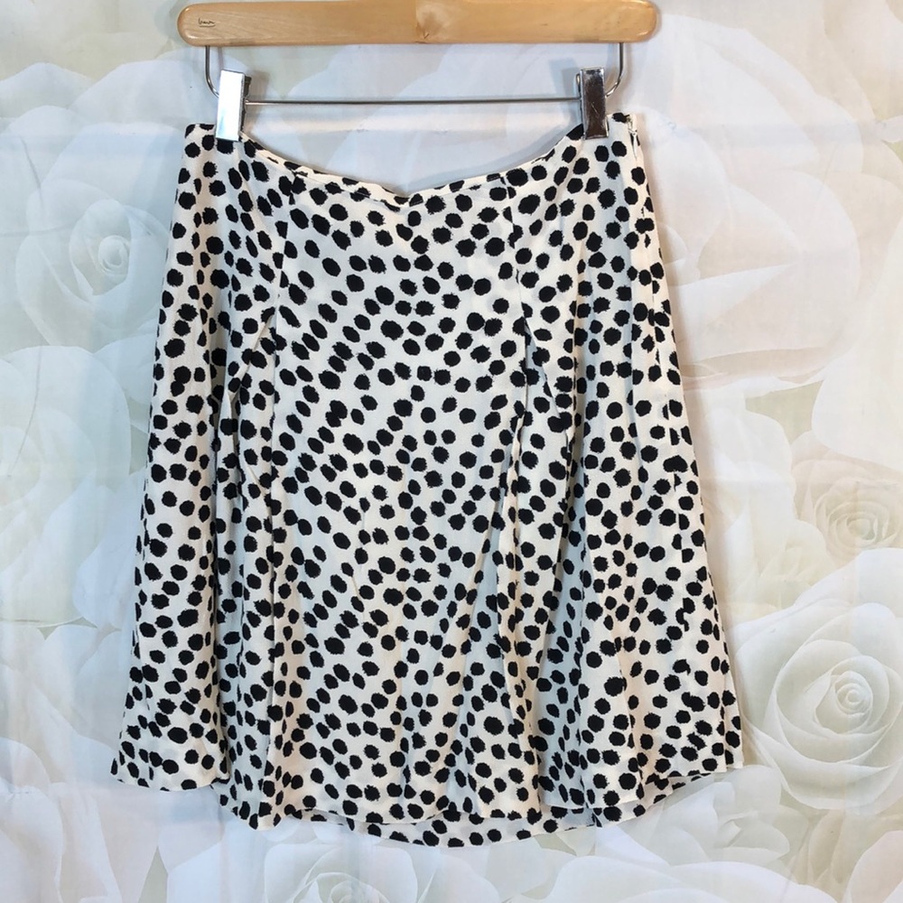 LOFT Polka Dot Skirt Box Pleats Size 2 Petite
